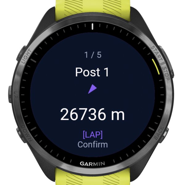 Garmin Connect IQ — retning og avstand til neste post