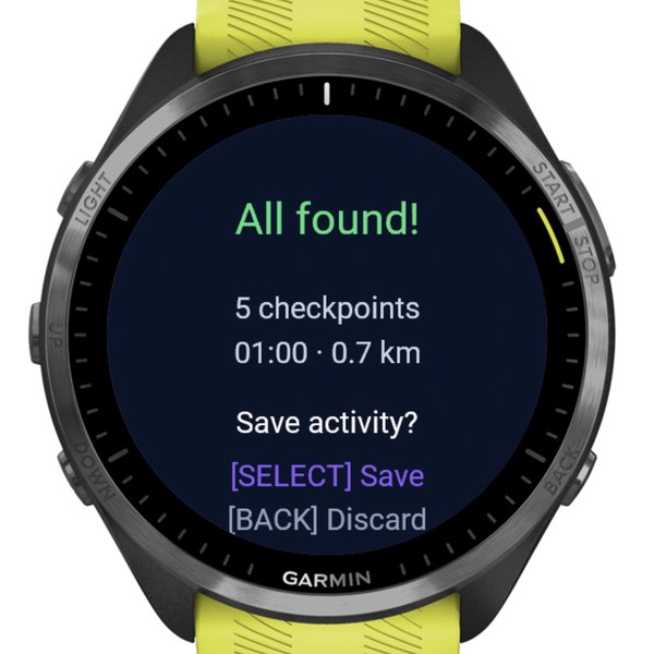 Garmin Connect IQ — fullført løype